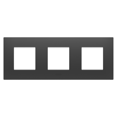 PLACA INTERNATIONALA EGO - ÎN TEHNOPOLIMER - 2+2+2 MODULE ORIZONTALE - NEGRU SATINAT - CHORUSMART