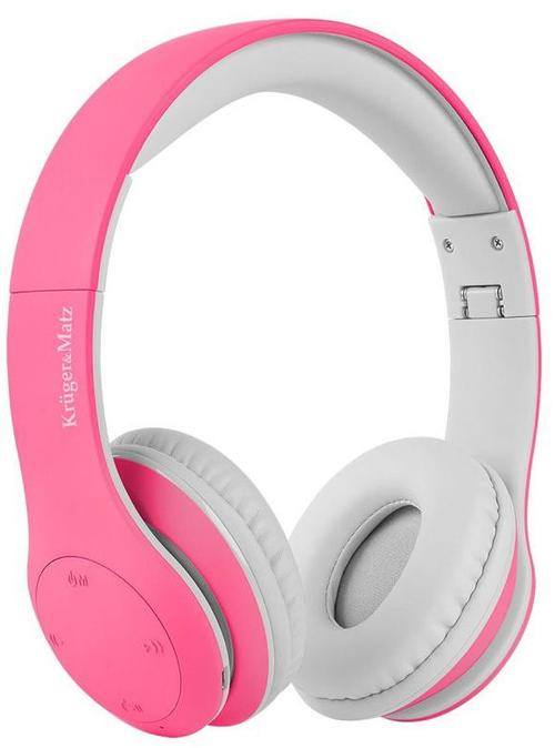 Casti Stereo Kruger&Matz Street Kids, Bluetooth, Microfon (Roz)