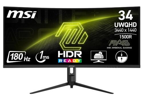 Monitor Gaming VA LED MSI 34inch MAG 342CQR E2, UWQHD (3440 x 1440), Ecran curbat, 180 Hz, 1 ms (Negru)