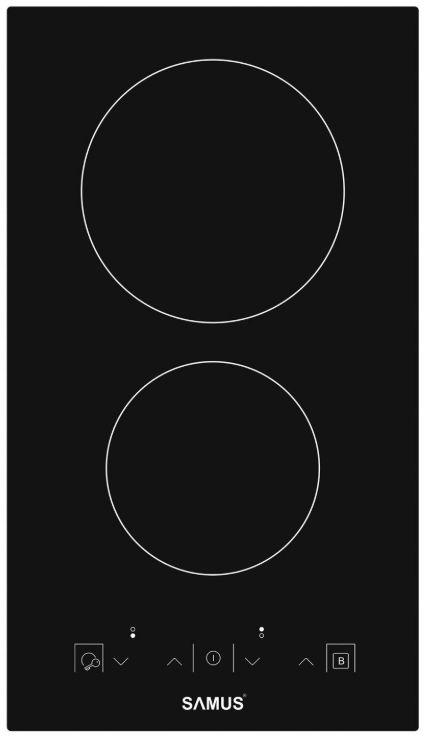 Plita incorporabila Samus PSVE-32BG3, Vitroceramica, 2 Zone de gatit (Negru)