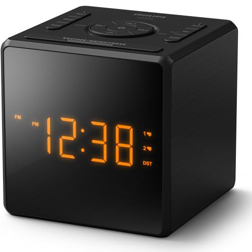 Radio cu ceas PHILIPS TAR4500/10, Radio FM, Alarma dubla, USB-C (Negru)