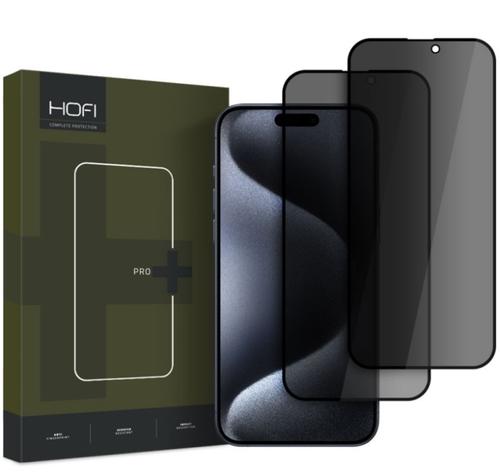 Folie de protectie Ecran Privacy HOFI Glass PRO+ pentru Apple iPhone 16 Pro Max, Sticla Securizata, Full Glue, Set 2 bucati, 2.5D