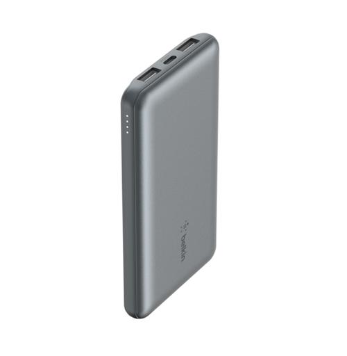 Acumulator extern Belkin BOOST CHARGE BPB011btGY, 10000 mAh, 2x USB-A, 1x USB-C (Gri)