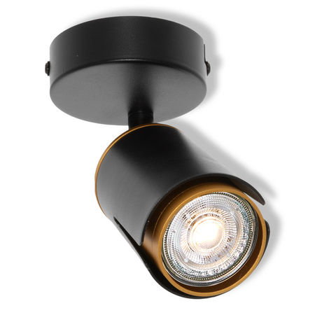 Bec LED Ledvance (Osram)  LED SPOT COLLAR BLACK AND GOLD 1XGU10 ROUND, 6 W, negru