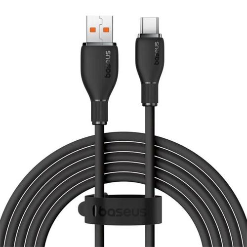 Cablu de date Baseus Pudding, Fast Charging, USB la USB Type-C 100W, 2m, Negru