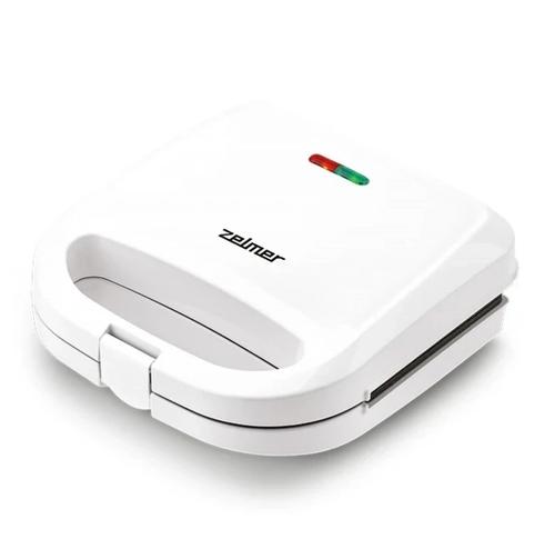 Sandwich Maker Zelmer ZSM7700, 750W, Placi antiaderente, Control automat temperatura, Depozitare verticala (Alb)