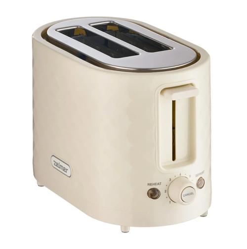 Prajitor de paine Zelmer ZTS7632F, 2 sloturi, 750 W, 3 functii, Tava firimituri, 7 trepte prajire (Crem)