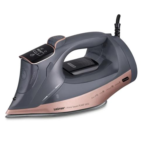 Fier de calcat cu abur Zelmer ZIR4920 PrimeSteam PUMP, 3450W, Debit de abur 70 g/min, Jet de abur 310 g/min, Sistem anti-calcar, Rezervor 350 ml (Gri/Roz)