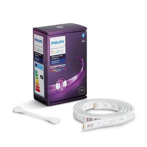 Extensie banda LED inteligenta Philips Hue Lightstrip Plus, ZigBee Light Link, Bluetooth, 11.5W, IP20, lumina ambianta alba si color, temperatura culoare reglabila 2000-6500K, 950 lumeni, 1 metru
