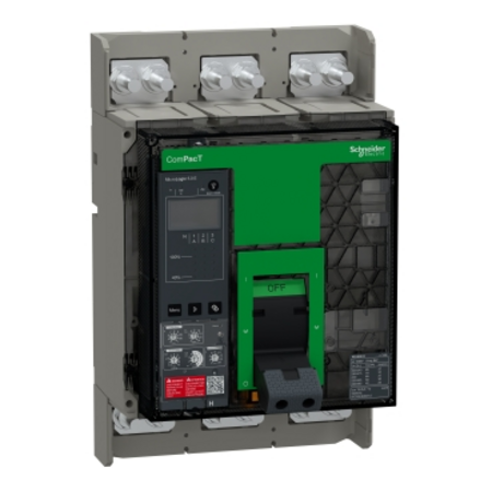 Intreruptor automat, ComPacT NS1600H, 70kA la 415VAC, 3P, fix, cu operare manuala, echipat cu unitate de declansare MicroLogic 5.0E, 1600A