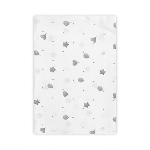 Cearceaf bumbac ranforce Lorelli Train Grey, 100 x 150 cm