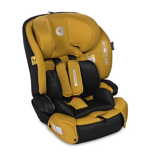 Scaun auto pentru copii Lorelli Benevento Lemon Curry, Isofix, i-Size, 15 luni-12 ani, 76-150 cm, certificat R129, tetiera reglabila, protectie in caz de impact