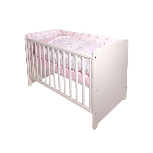 Set lenjerie pat 60 x 120 cm Lorelli Smile Pink Moons & Stars, 10 piese, bumbac ranforce