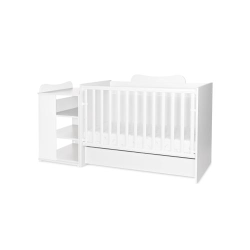 Patut modular multifunctional Lorelli Multi, 5 configurari diferite, 190 x 72 cm,  Alb