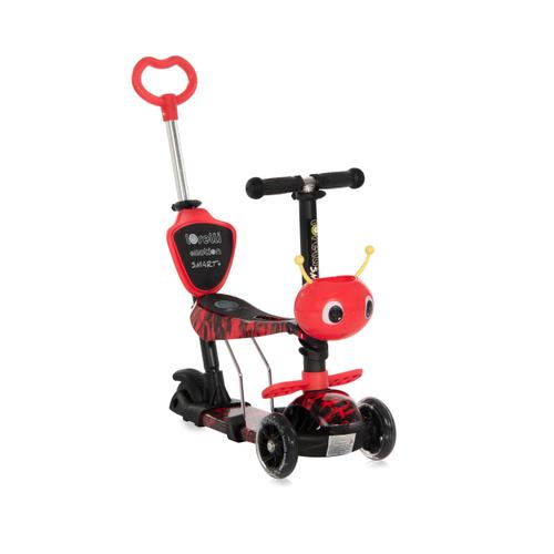 Trotineta cu scaun pentru copii Lorelli Smart Plus (Negru/Rosu)