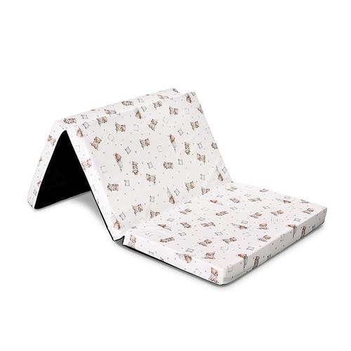 Saltea pliabila de voiaj Lorelli Bear and Pillow Beige, 60 x 120 x 5 cm, spuma elastica