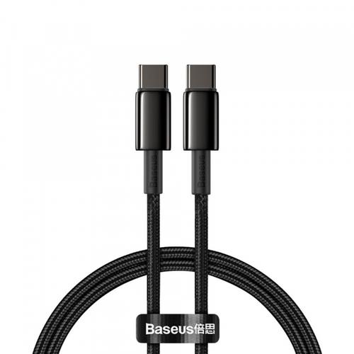 Cablu Date si Incarcare USB-C - USB-C Baseus Tungsten Gold, 100W, 1m (Negru)