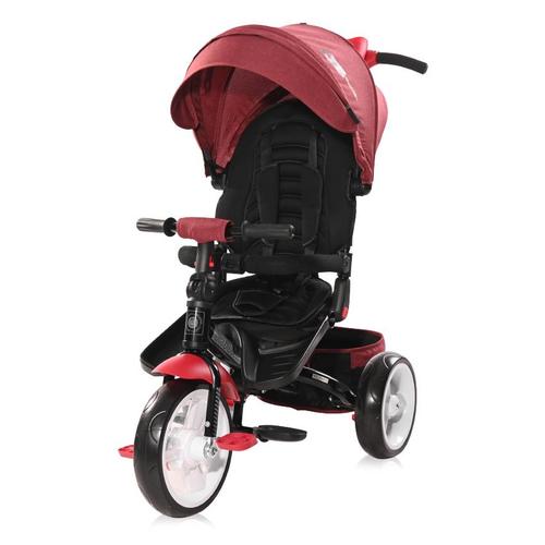 Tricicleta multifunctionala 4in1 Lorelli Jaguar, Centura de siguranta cu prindere in 3 puncte, scaun rotativ, Negru/Rosu