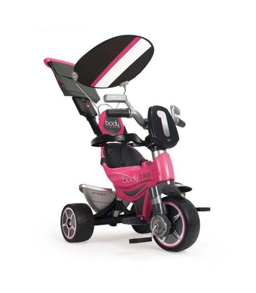 Tricicleta evolutiva pentru copii Injusa Body, cu maner parental, include rucsac, 10 luni+, Roz
