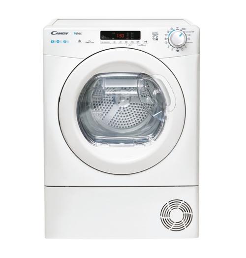 Uscator de rufe Candy CRE H9A2DE-S, Pompa de caldura, EasyCase, Kilo detector, 9 kg, Clasa E (Alb)