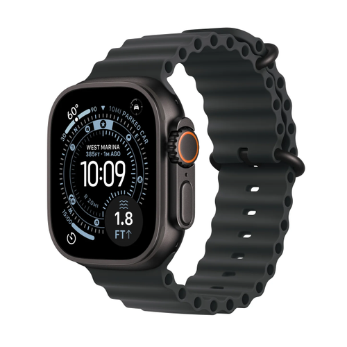 Smartwatch Apple Watch Ultra 3, 49mm, GPS + Cellular, Ecran Retina LTPO OLED, Chip S10 cu Procesor Dual-Core, 64GB Flash, Wi-Fi, Bluetooth, NFC, Ocean Band (Negru)