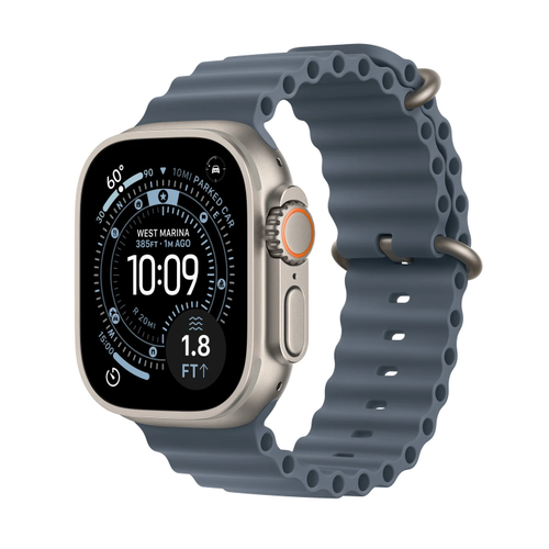 Smartwatch Apple Watch Ultra 3, 49mm, GPS + Cellular, Ecran Retina LTPO OLED, Chip S10 cu Procesor Dual-Core, 64GB Flash, Wi-Fi, Bluetooth, NFC, Ocean Band (Argintiu)