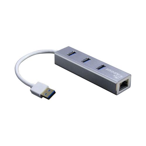 HUB USB Inter-Tech Argus IT-310-S, USB 3.0 - RJ45 Gigabit, 3 x USB 3.0 (Argintiu)