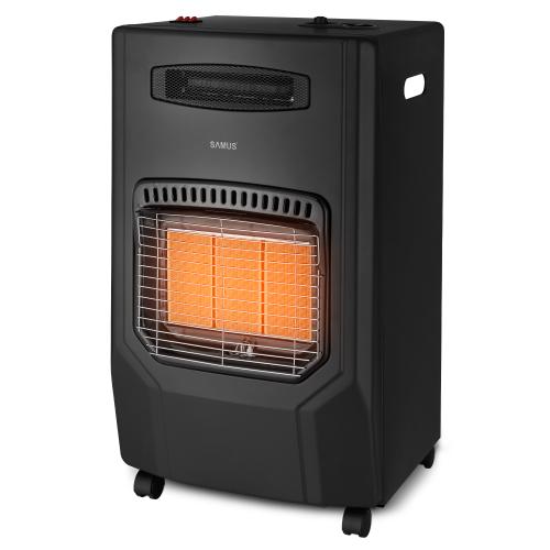 Soba mobila Samus RS425H, 4200 W, 3 trepte putere, Aprindere piezoelectrica, Gaz+Ventilator (Negru)