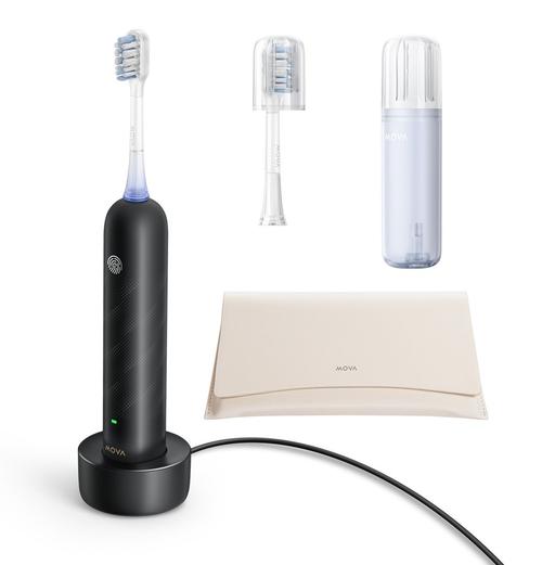 Periuta de dinti electrica Mova Fresh Pro ATB15AB, 10 viteze, 69000 oscilatii/minut, 39600 pulsatii/minut, Bluetooth (Negru)