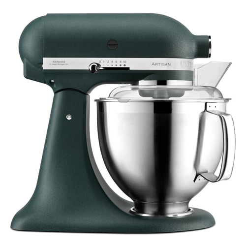 Mixer profesional KitchenAid Artisan Elegance KSM185PSEPP, 4.8 l/ 3 l, 300 W, Carlig aluat, Batator 6 fire (Verde)