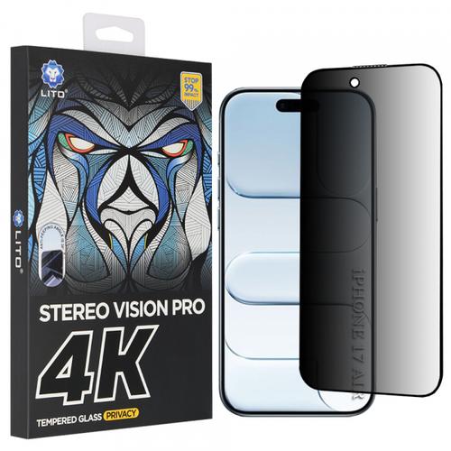 Folie de protectie Ecran Privacy Lito D+ Max 4K pentru Apple iPhone Air, Sticla Securizata, Full Glue