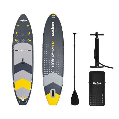 Set placa gonflabila SUP REBEL ACTIVE RBA-4500, 350x80x15cm, Gri/Galben