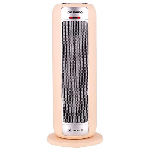 Aeroterma ceramica Daewoo, putere 2200 W, 2 trepte de putere, Siguranta termica, Protectie la supraincalzire, Functie oscilare, Display LED, Telecomanda, Indicator luminos, Maner transport (Crem)