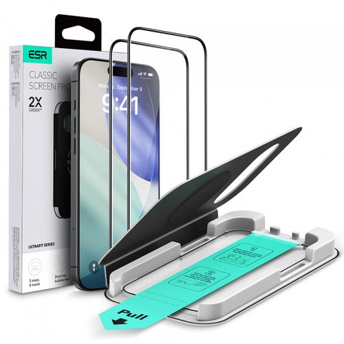 Folie de protectie Ecran ESR UltraFit pentru Apple iPhone Air, Sticla Securizata, Full Glue, Set 2 bucati