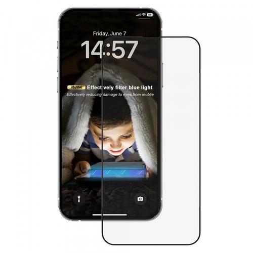 Folie de protectie Ecran Anti Blue Light Anank 3X Reinforced pentru Apple iPhone 16, Sticla Securizata, Full Glue, 2.5D