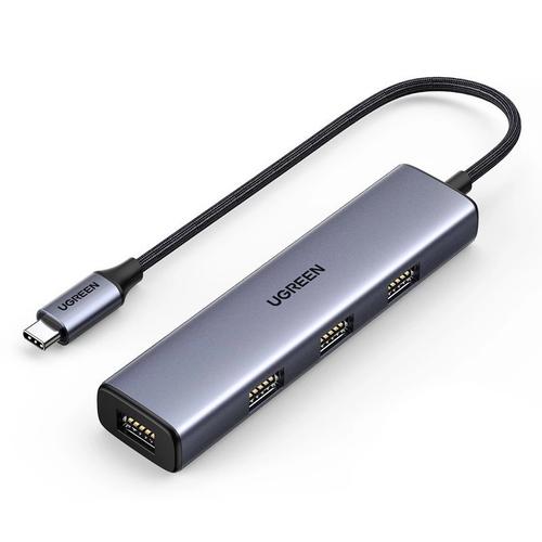 Hub USB Type-C Ugreen CM473, 4 x USB-A 3.0, 150mm (Gri)