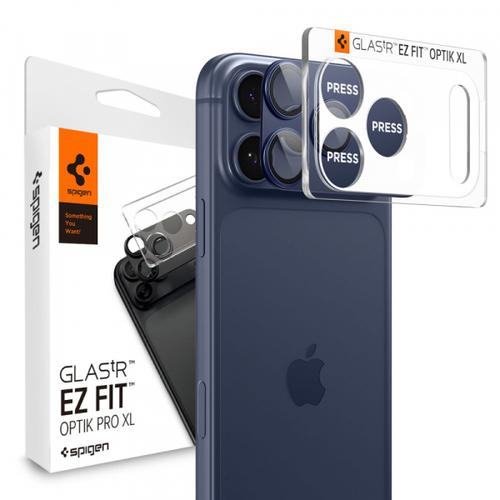 Folie de protectie Camera Spate Spigen GlastR EZ FIT Optik Pro XL pentru Apple iPhone 17 Pro, Sticla Securizata, Set 2 bucati