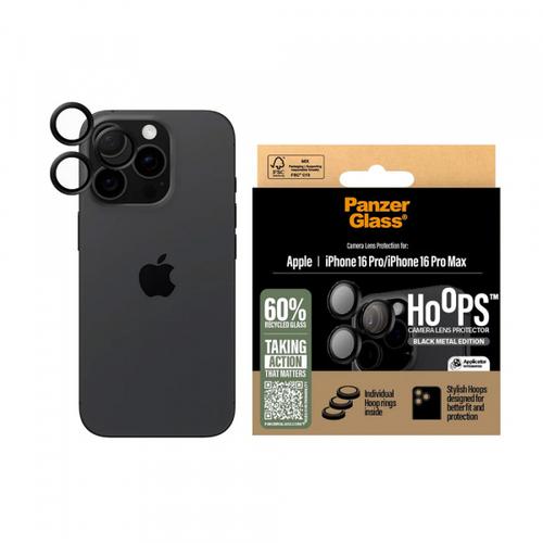 Folie de protectie Camera Spate PanzerGlass Hoops pentru Apple iPhone 16 Pro Max / 16 Pro, Sticla Securizata
