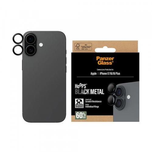 Folie de protectie Camera Spate PanzerGlass Hoops pentru Apple iPhone 17 / 16 Plus / 16, Sticla Securizata