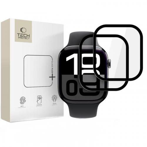 Folie Protectie Tech-Protect Flex+ pentru Apple Watch 46mm Series, Set 2 bucati, Sticla Flexibila