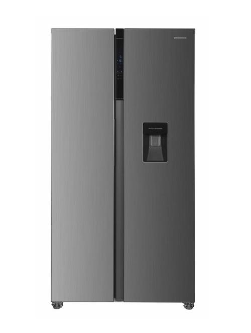 Side By Side HEINNER HSBS-HM439NFINVXWDD, 439 l, Clasa D, Dozator de apa, Display LED Touch, Super congelare si racire, H 177 cm (Inox)