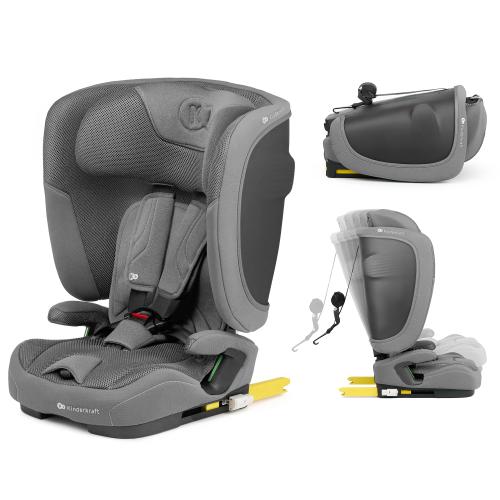 Scaun auto ISOFIX Kinderkraft FIX2GO, 9-36 kg, 76-150 cm, Gri