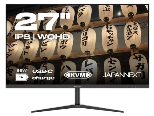 Monitor IPS LED JAPANNEXT 27inch JN-IPS27WQHDR-C65W, WQHD (2560 x 1440), HDMI, DisplayPort, Boxe (Negru)