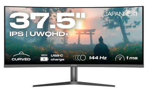 Monitor Gaming IPS LED JAPANNEXT 37.5inch JN-IB375C144UQR-H, UWQHD+ (3840 x 1600), HDMI, DisplayPort, Ecran curbat, Boxe, 144 Hz, 1 ms (Negru)