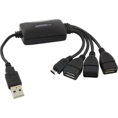Hub USB 2.0, ProCart, cu 4 porturi, 1 port microUSB, Esperanza