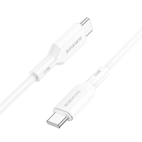Cablu de Date Borofone BX70, USB Type-C la USB Type-C, 1m, 3A, 60W, Alb