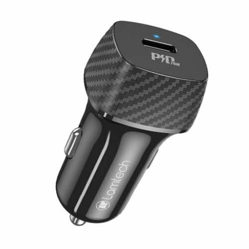 Incarcator auto Lamtech, USB Type-C PD20W, Negru