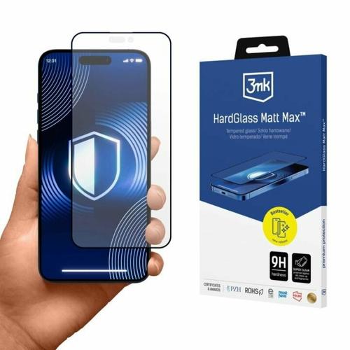 Folie de protectie 3mk HardGlass Matt Max pentru iPhone 16 Plus, Negru