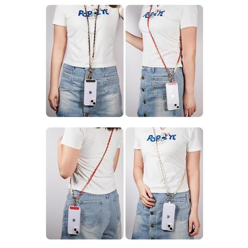 Snur telefon cu perle Lemontti, 120cm, Negru