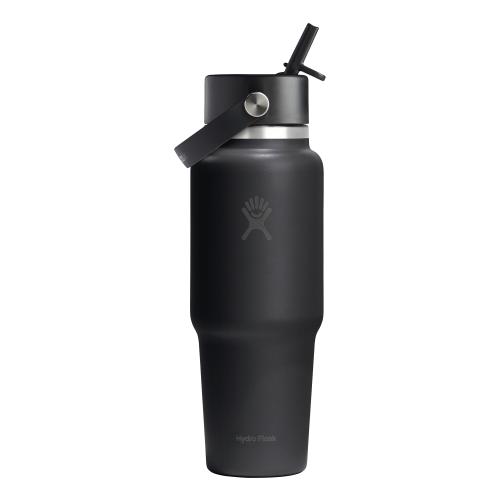 Sticla termos, inox, 950ml, inchWide Strawinch, Hydro Flask (Negru)